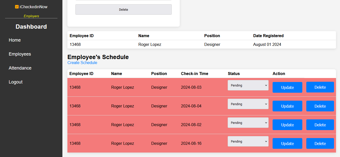 iCheckinNow Dashboard